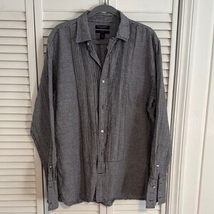 Banana Republic Black and White Checkered Tuxedo-style Shirt